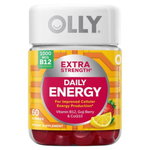 Olly Daily Energy Vitamin B12, Goji Berry & CoQ10 Dietary Supplement, 60 count