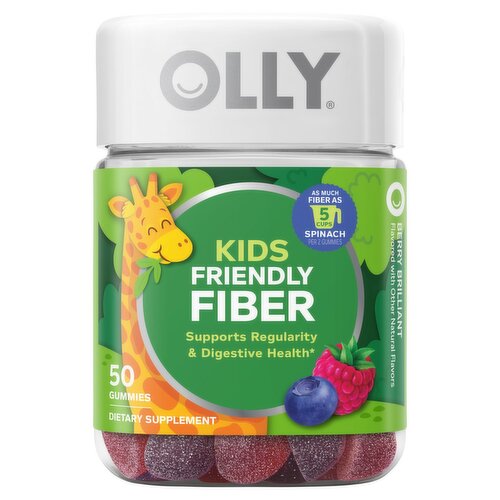 Olly Kids Friendly Fiber Berry Brilliant Flavored Dietary Supplement, 50 count