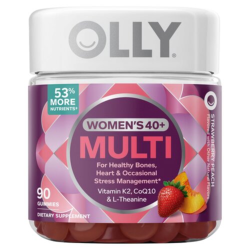 Olly Women's 40+ Multi Strawberry Peach Dietary Supplement, 90 count