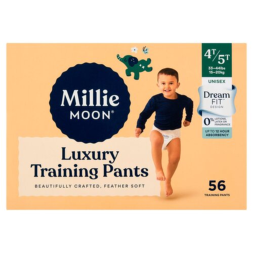  Millie Moon Dream Fit Design Unisex Luxury Training Pants, Size 4T/5T, 33-44 lbs, 56 count