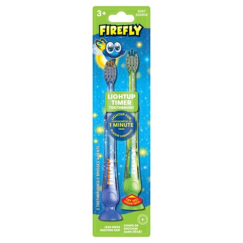 Firefly Soft Lightup Timer Toothbrush, 3+, 2 count