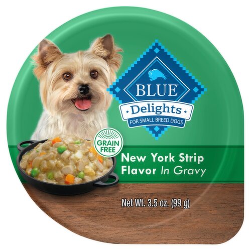 Blue Delights New York Strip Flavor in Gravy Dog Food, For Small Breed Dogs, 3.5 oz