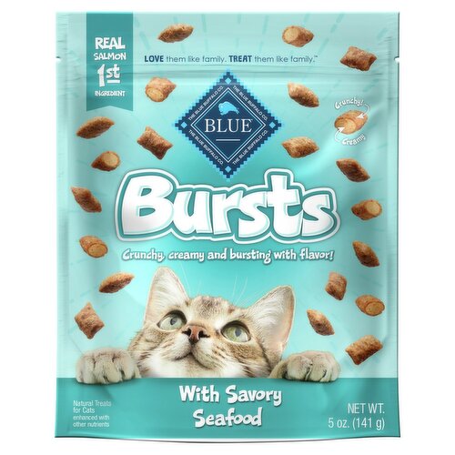 The Blue Buffalo Co. BLUE Bursts with Savory Seafood Natural Treats for Cats, 5 oz