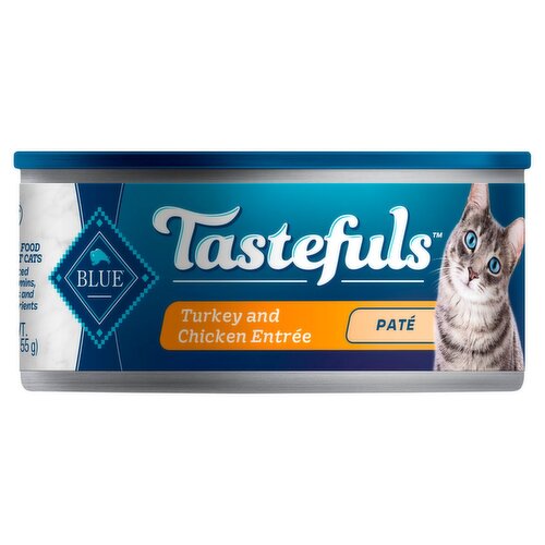 Blue Buffalo Tastefuls Natural Pate Wet Cat Food, Turkey & Chicken Entrée 5.5-oz Can