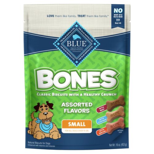 The Blue Buffalo Co. BLUE Small Bones Assorted Flavors Natural Biscuits for Dogs, 16 oz