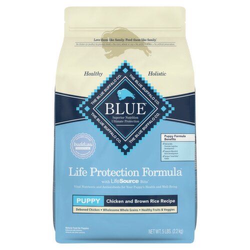 Blue Buffalo Life Protection Formula Natural Puppy Dry Dog Food, Chicken and Brown Rice 5-lb