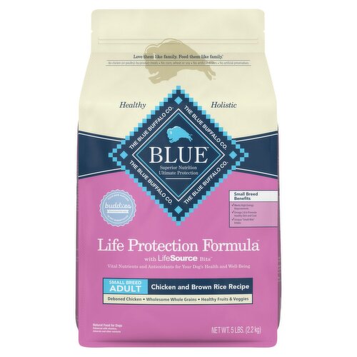 Blue Buffalo Life Protection Formula Adult Small Breed Dry Dog Food, Chicken and Brown Rice 5-lb