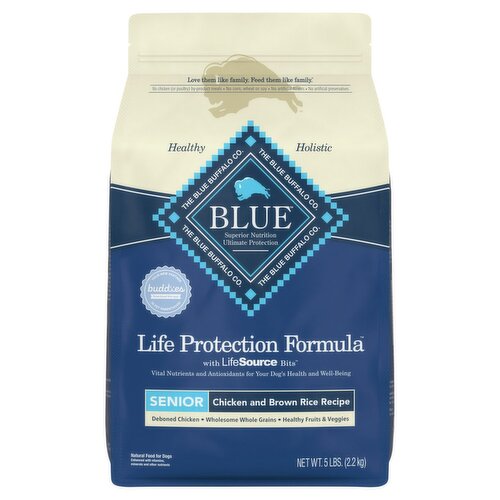 Blue Buffalo Life Protection Formula Natural Senior Dry Dog Food, Chicken and Brown Rice 5-lb