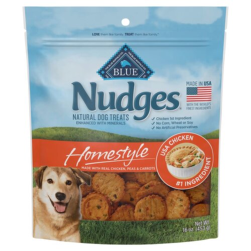 Blue Buffalo Nudges Homestyle Natural Dog Treats, 16 oz