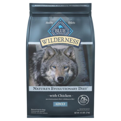 Blue Buffalo Wilderness High-Protein Natural Food for Dogs with Chicken, Adult, 4.5 lbs