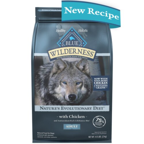 Blue Buffalo Wilderness High-Protein Natural Food for Dogs with Chicken, Adult, 4.5 lbs