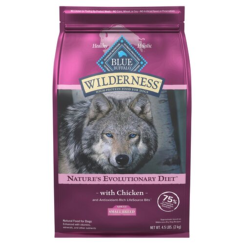 Blue Buffalo Wilderness High-Protein Natural Food for Dogs with Chicken, Adult Small Breed, 4.5 lbs