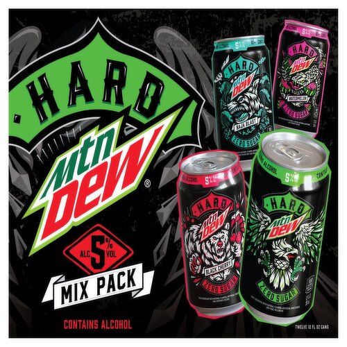 Hard Mtn Dew Soda Mix Pack, 12 count, 12 fl oz