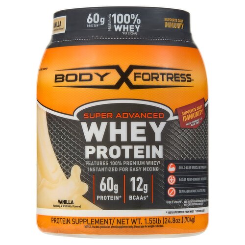 Body Fortress Vanilla Super Advanced Whey Protein Supplement, 24.8 oz ...
