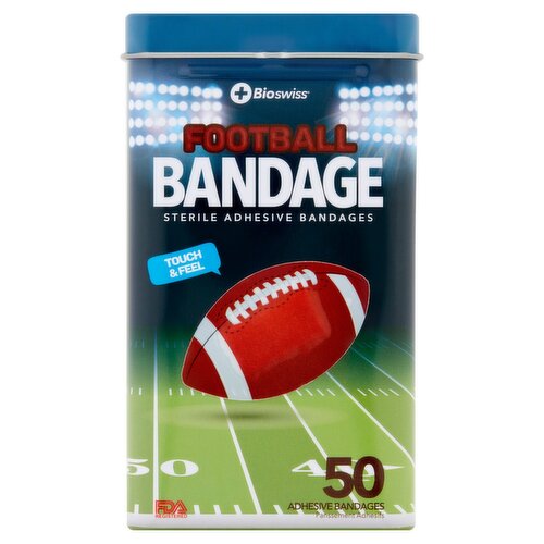 BioSwiss Football Sterile Adhesive Bandages, 50 count