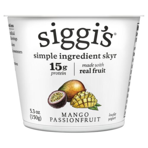 Siggi's Mango Passion Fruit Lowfat Yogurt, 5.3 oz