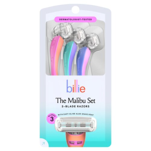 Billie The Malibu Set 3-Blade Razors, 3 count