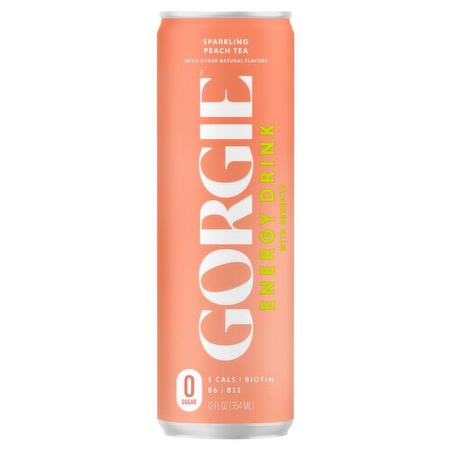 Gorgie Sparkling Peach Tea Energy Drink, 12 fl oz