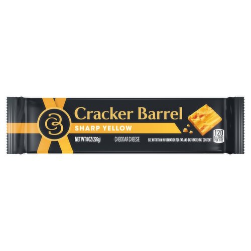 Cracker Barrel Sharp Yellow Cheddar Cheese, 8 oz
