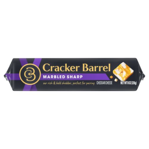 Cracker Barrel Marbled Sharp Cheddar Cheese, 8 oz