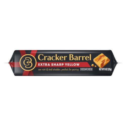 Cracker Barrel Extra Sharp Yellow Cheddar Cheese, 8 oz