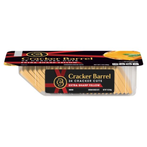 Cracker Barrel Extra Sharp Yellow Cheddar Cheese Cracker Cuts, 24 count, 7 oz