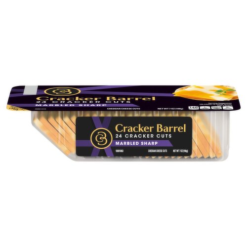 Cracker Barrel Marbled Sharp Cheddar Cheese Cracker Cuts, 24 count, 7 oz