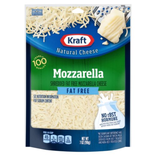 Kraft Shredded Fat Free Mozzarella Natural Cheese, 7 oz