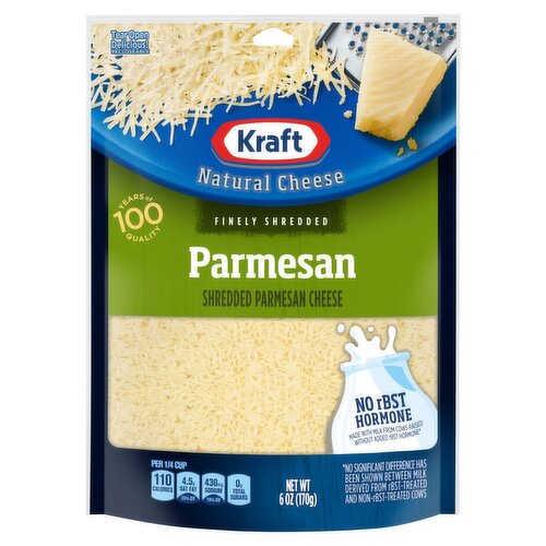 Kraft Finely Shredded Parmesan Natural Cheese, 6 oz