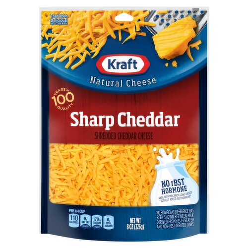Kraft Sharp Shredded Cheddar Natural Cheese, 8 oz