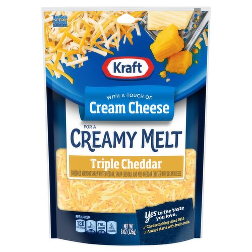 Kraft Triple Cheddar Cheese, 8 oz