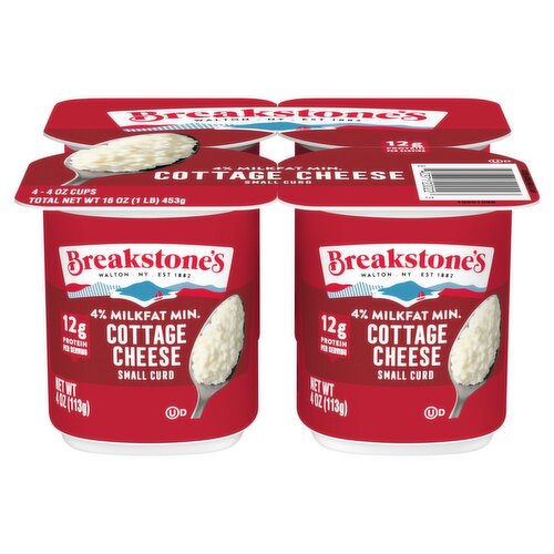 Breakstone's 4% Milkfat Min Small Curd Cottage Cheese, 4 oz, 4 count
