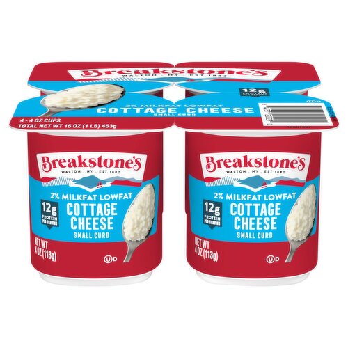 Breakstone's 2% Milkfat Lowfat Small Curd Cottage Cheese, 4 oz, 4 count