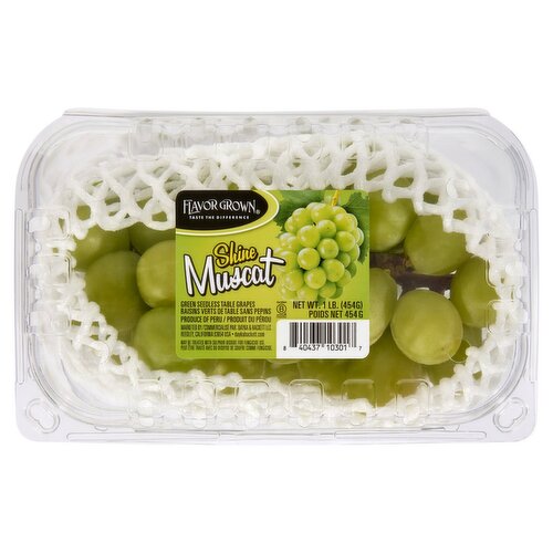 Flavor Grown Shine Muscat Green Seedless Table Grapes, 1 lb