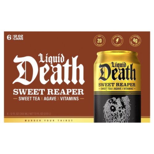 Liquid Death Sweet Reaper Sweet Tea, 12 fl oz, 6 count