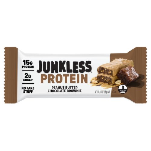 Junkless Peanut Butter Chocolate Brownie Protein Bar, 1.9 oz