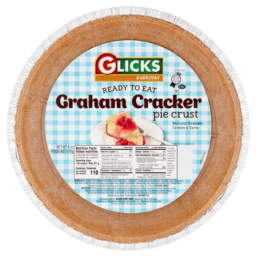 Glicks Everyday Graham Cracker Pie Crust, 6 oz