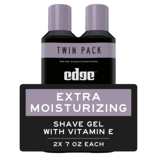 Edge Extra Moisturizing Shave Gel Twin Pack, 7 oz, 2 count