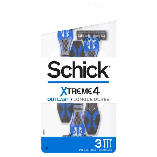 Schick Xtreme 4 Outlast Disposable Razors, 3 count