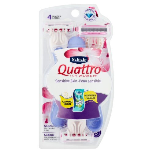 Schick Quattro for Women Sensitive Skin Disposable Razors, 3 count