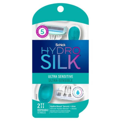 Schick Hydro Silk Ultra Sensitive Disposable Blades, 2 count