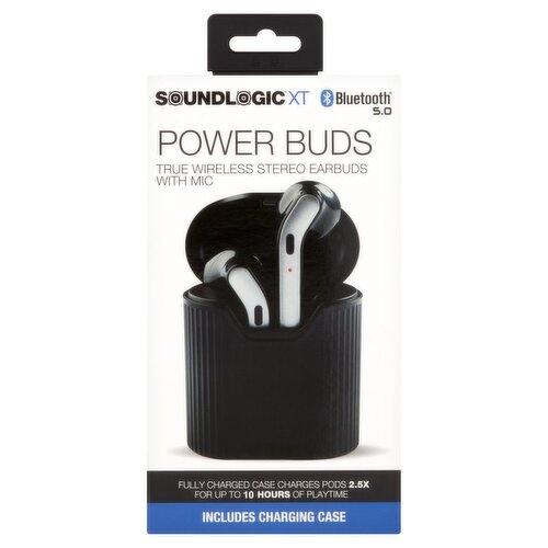 Soundlogic XT Power Buds Bluetooth True Wireless Stereo Earbuds with Mic