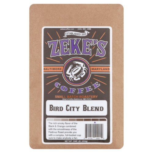 Zeke's Coffee Bird City Blend Coffee, 1 lb