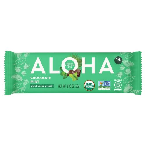 Aloha Chocolate Mint Organic Protein Bar, 1.98 oz