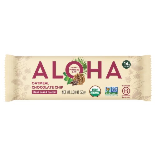 Aloha Oatmeal Chocolate Chip Organic Protein Bar, 1.98 oz