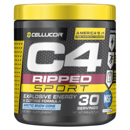 Cellucor C4 Ripped Sport Arctic Snow Cone Dietary Supplement, 8.7 oz