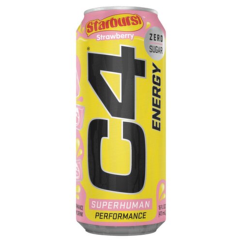 C4 Starburst Strawberry Performance Energy Drink, 16 fl oz