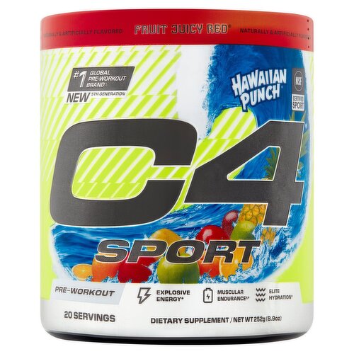 C4 Hawaiian Punch Sport Dietary Supplement Powder, 8.9 oz