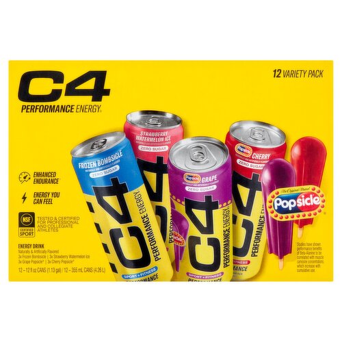 C4 Performance Energy Drink Variety Pack, 12 fl oz, 12 count