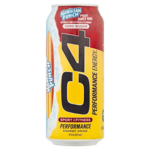 C4 Hawaiian Punch Fruit Juicy Red Performance Energy Drink, 16 fl oz